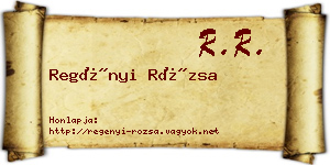 Regényi Rózsa névjegykártya